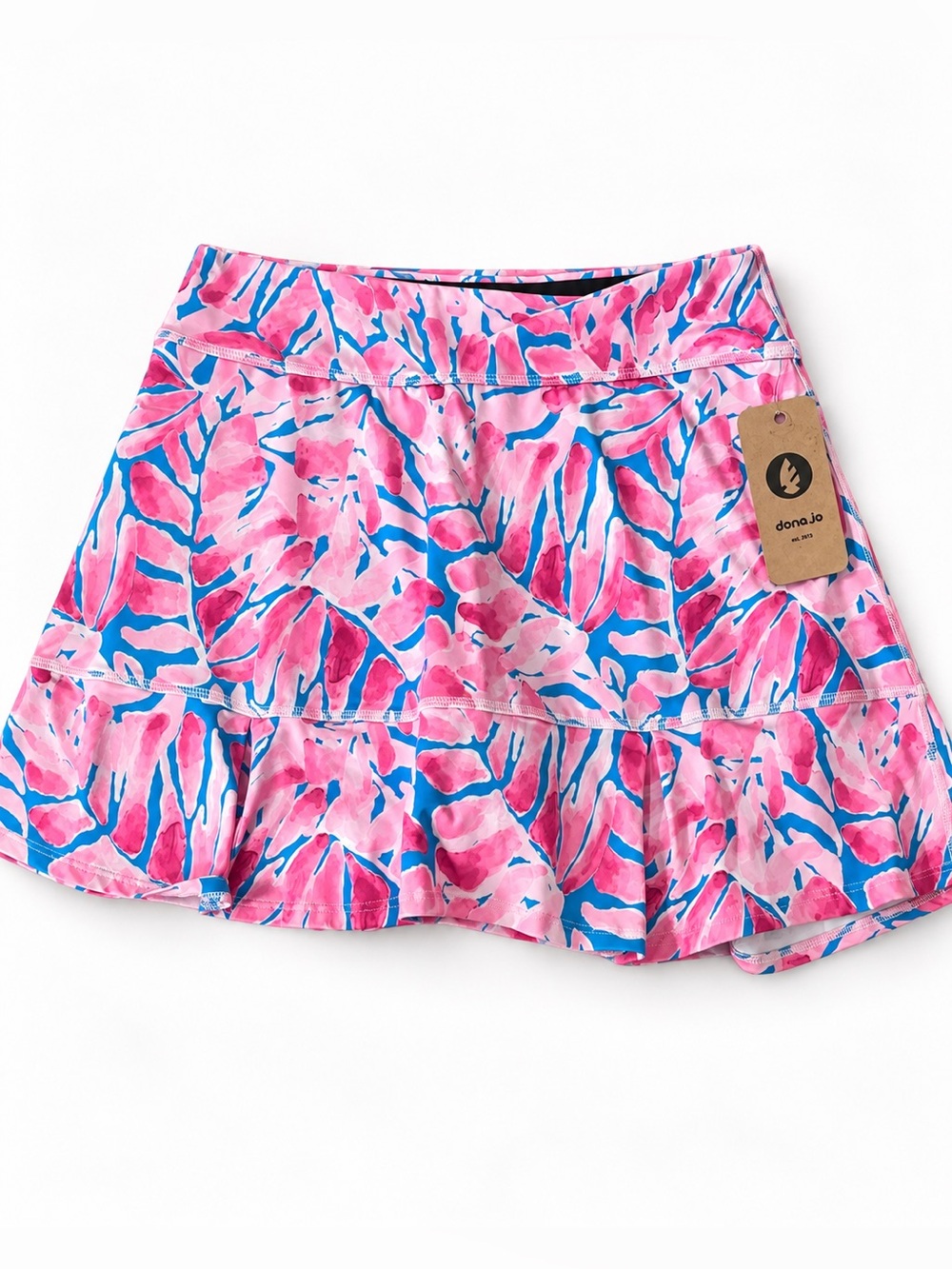 Dona Jo Pink & Blue Floral Swim Skirt